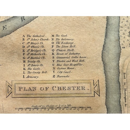 235 - A Framed Plan of Chester, 1809 by Cadell & Davies, Strand, a framed William IV (1831) Indenture / Co... 