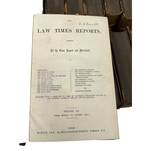 196A - A Collection of 19th Century Half  Leather Bound Law Books Including issues of The Law Times Reports... 