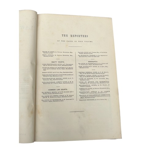 196A - A Collection of 19th Century Half  Leather Bound Law Books Including issues of The Law Times Reports... 