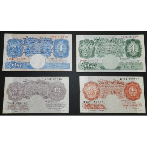 185 - £1. Peppiat. 1940. B249. C-D. VF.; O'Brien. 1960. B282. T-K. GVF. 10/-. Peppiat. 1940. B251 Mauve. Y... 