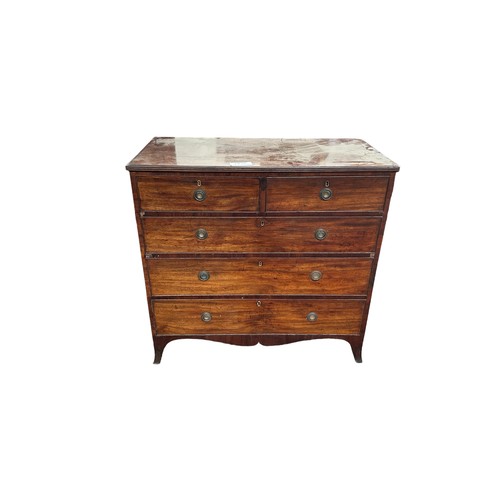 369 - a Mahogany chest of five draws