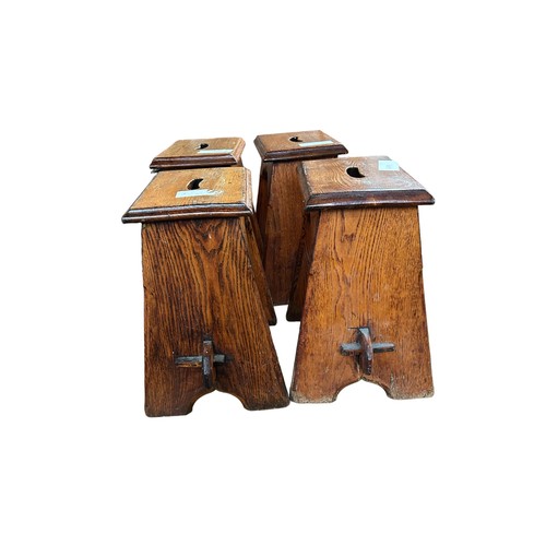 357 - Four Hand made Coffin Stools (4)