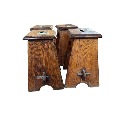 357 - Four Hand made Coffin Stools (4)