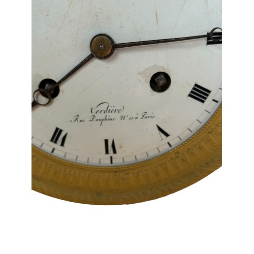 126 - Interesting French Marble Portico Clock signed Verdière Rue Dauphine No 15 à Paris 47cm tall with c.... 