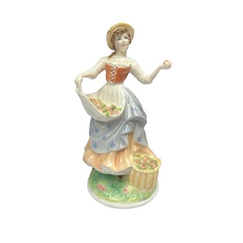 263 - Four Royal Worcester 'Pastoral Collection' Limited Edition Figures Fruit Picking, Goose Girl, Market... 