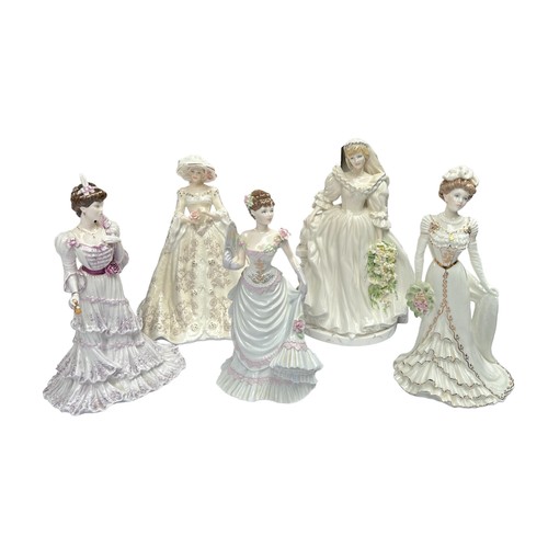 230 - A collection of Coalport figures (5) 'The Princess of Wales' 984 of 5000 CoA, 'Louisa' 759 of 7500, ... 