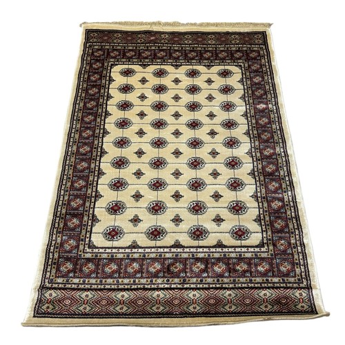 347 - Full pile Kashmir rug bokhara design camel foot print 170 x120