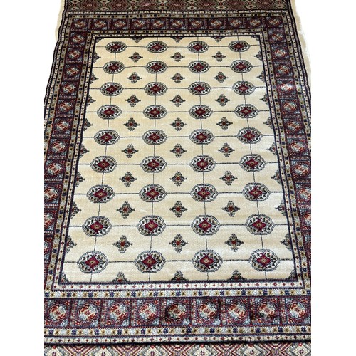 347 - Full pile Kashmir rug bokhara design camel foot print 170 x120