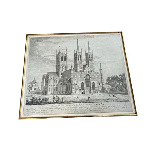 327 - Large Framed Print of Lincoln Cathedral 60x74cm