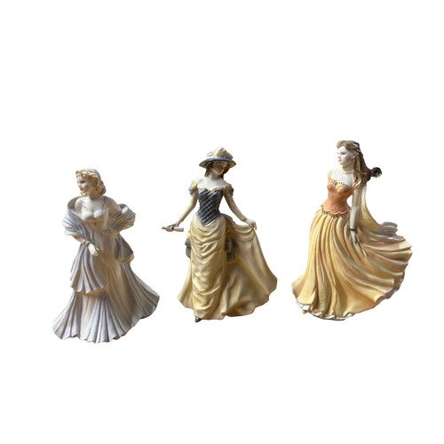 256 - Eight Ceramic Figures (8) inc Coalport 'Catherine', Royal Worcester 'Alice' & 'Wistful', Royal Doult... 