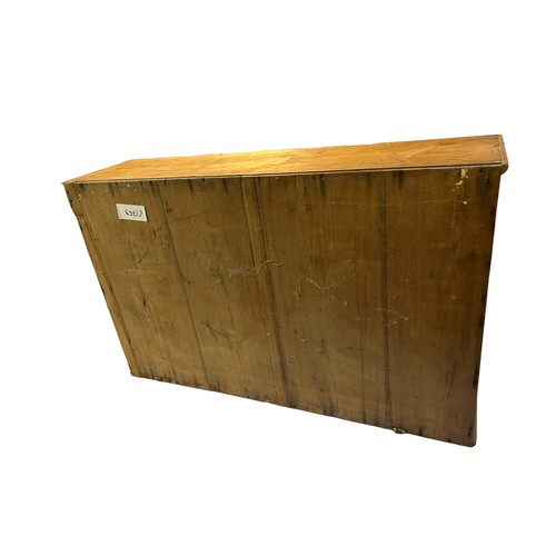 363 - Double Fronted Pine Glaze Book / Display Case c.65cm x 103cm