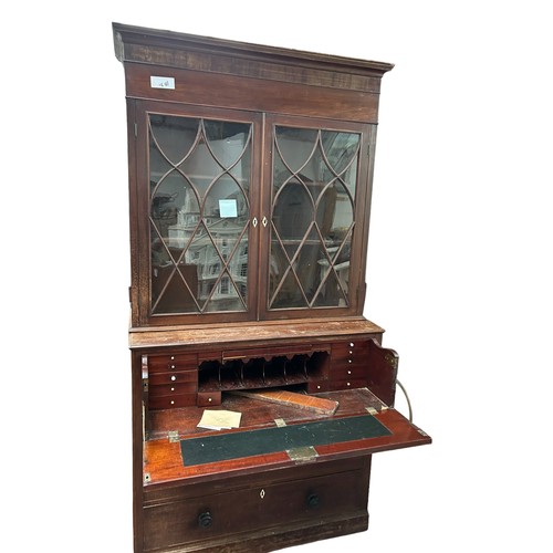 364 - Victorian mahogany secretaire bookcase