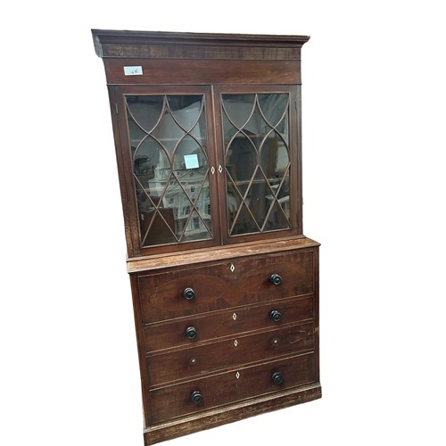 364 - Victorian mahogany secretaire bookcase