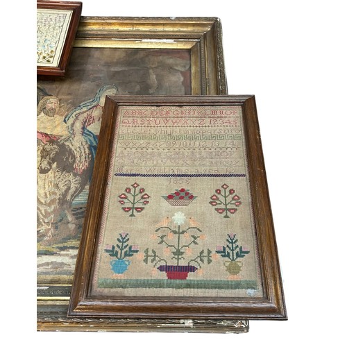 306 - A Collection of Needlework, Inc a large needlework of Mary & Joseph with donkey 66x55cm,  a Victoria... 