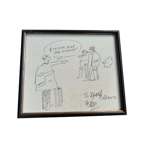 314 - Bill Tidy Sketch of Ian Botham being fined for dissent at the crease