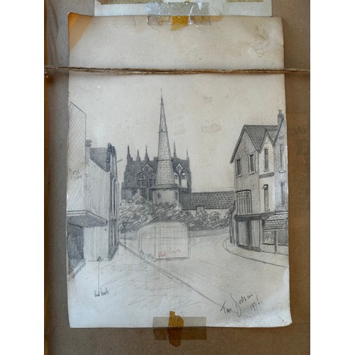 5 - Tom Dodson (1910 - 1991)
'Church Street, Ormskirk', with original pencil sketch & dedication to the ... 