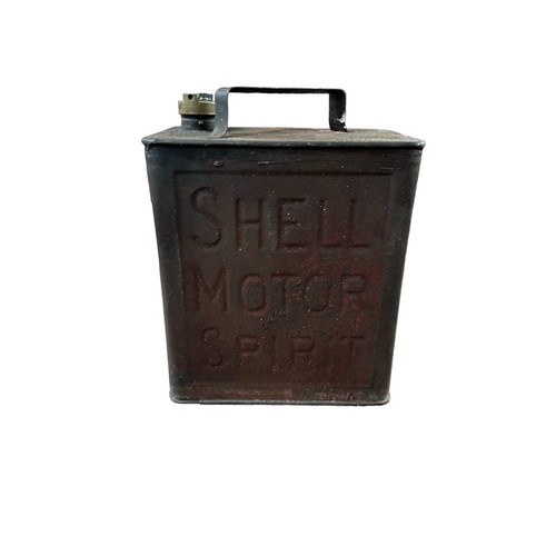 105 - Shell petrol can & a collection of Car Handbooks