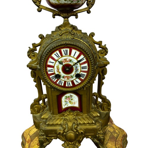 167 - French Style Mandle Clock ticks and chimes