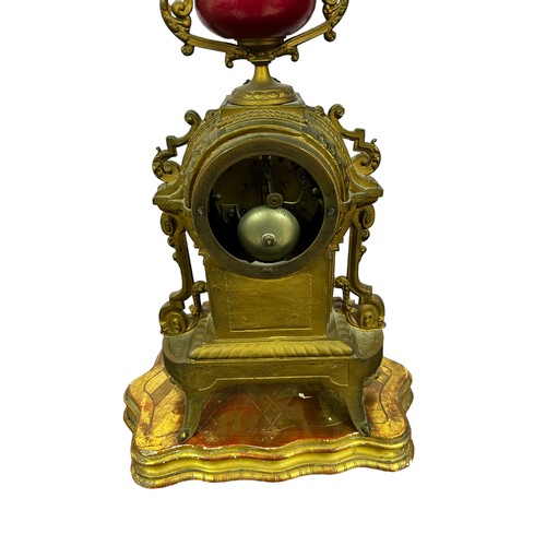 167 - French Style Mandle Clock ticks and chimes