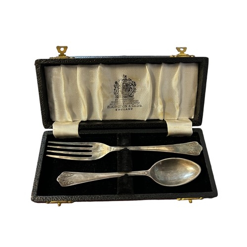 195 - A Silver Christening Set with another similar in EPNS (2)