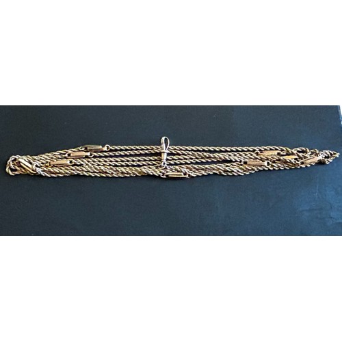 173 - 9ct Gold Necklace in the form of a Rope Chain,
approx 73cm long, 21g