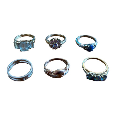 180 - Six 9ct Gold Stone Set Rings (6) 16g gross