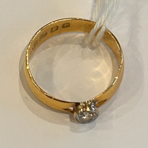 227 - Hallmarked 22ct Gold Solitaire Ring 3.0g, approx 0.25ct stone, approx size J