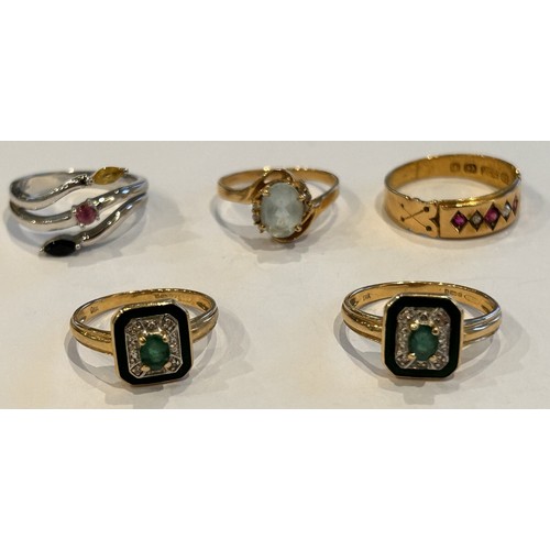 207 - Five 14ct Gold Rings (5) 15.4g gross