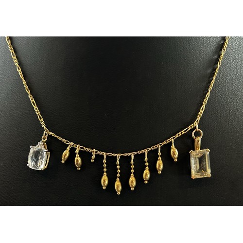 111 - 9ct Gold Necklace with two additional Pendants (only one is 9ct gold)  7.5g Total