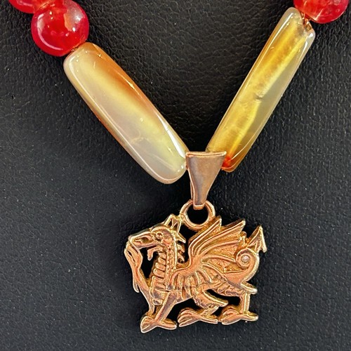 110 - 9ct Gold Necklace with 9ct Gold Dragon Pendnat (3.0g) 9.7g gross total