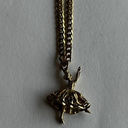 42 - 9ct Gold Chain with a Pendant in the form of a ballerina - 13.3g