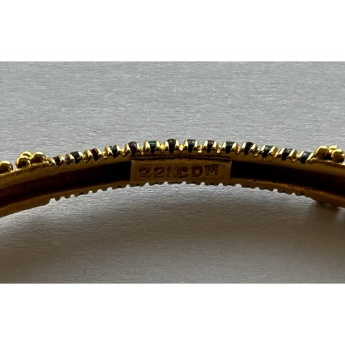 11 - 22ct Gold Bangle, 14.8g, stamped '22k CDM'