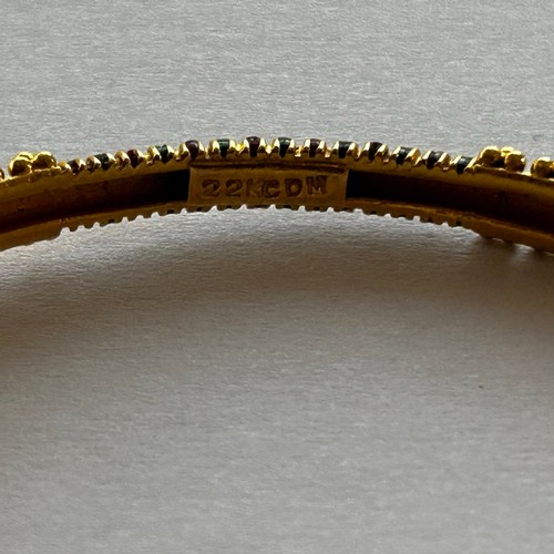 11 - 22ct Gold Bangle, 14.8g, stamped '22k CDM'