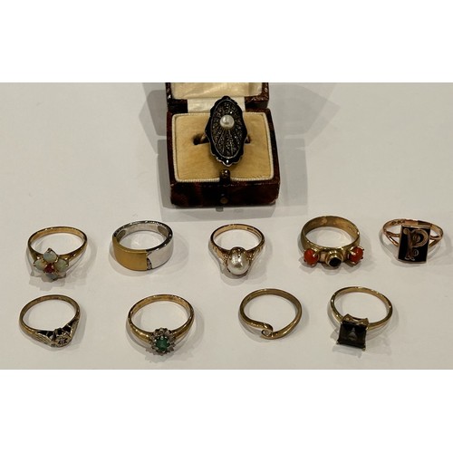 139 - Ten 9ct Gold Stone Set Rings (10) 27.9g gross