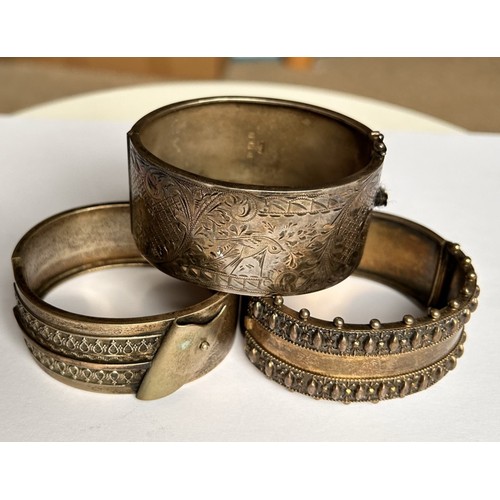 126 - A Collection of Silver Bangles (3) 100.5g