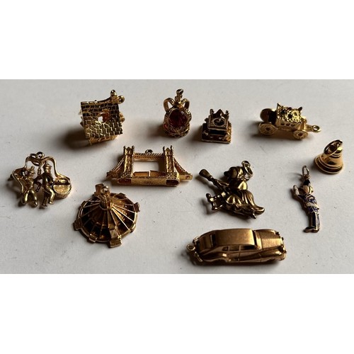 10 - Collection of 9ct Gold Charms (11) 43.7g gross