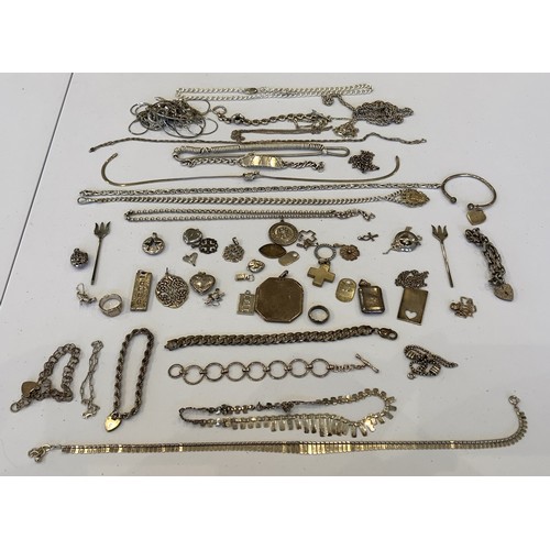 44 - A Collection of Silver Jewellery, all metal no stones etc, 780g