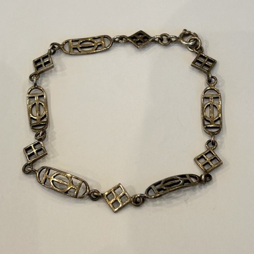 158 - A Silver Mackintosh Style necklace & Similar Silver Bracelet (2) 10.9g