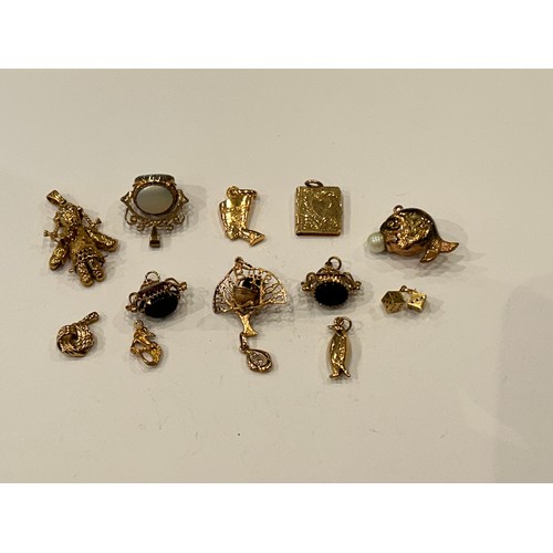 37 - Collection of 9ct Gold Charms - 32g gross approx 13