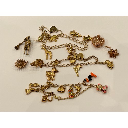 35 - Three 9ct Gold Charm Bracelets & approx 5 9ct charms
37.7g