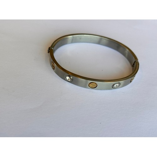 174 - Cartier Style 'Love' Bangle, AF missing a stone