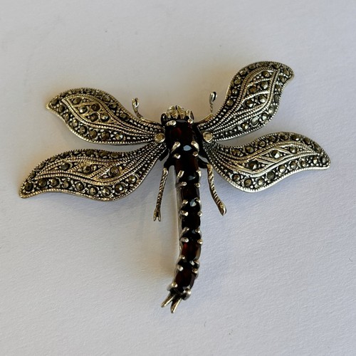 175 - Silver Dragon Fly Brooch, Stamped 925 13.9g gross