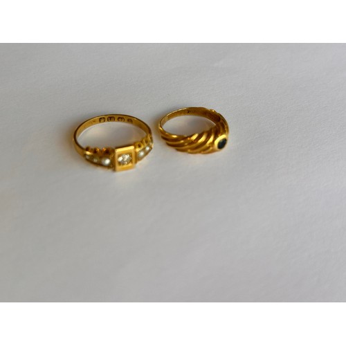 230 - Two 18ct Gold Rings (2) 4.4g gross approx size M & G