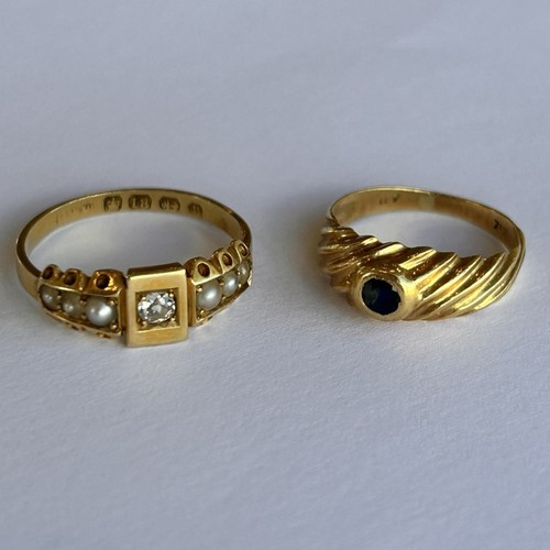 230 - Two 18ct Gold Rings (2) 4.4g gross approx size M & G