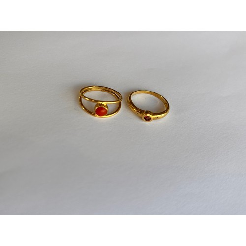 232 - Two 18ct Gold Rings (2) 5.3g gross approx size M & N