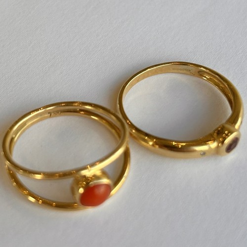 232 - Two 18ct Gold Rings (2) 5.3g gross approx size M & N