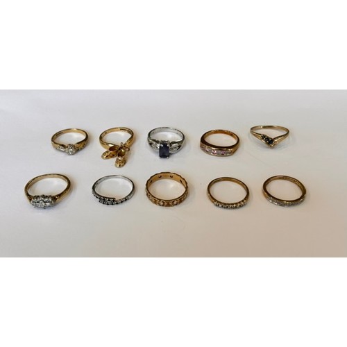 26 - Ten 9ct Gold Stone Set Rings (10) 22.3g gross