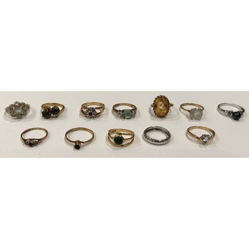 4 - Twelve  9ct Gold Stone Set Rings (12) 26.8g gross