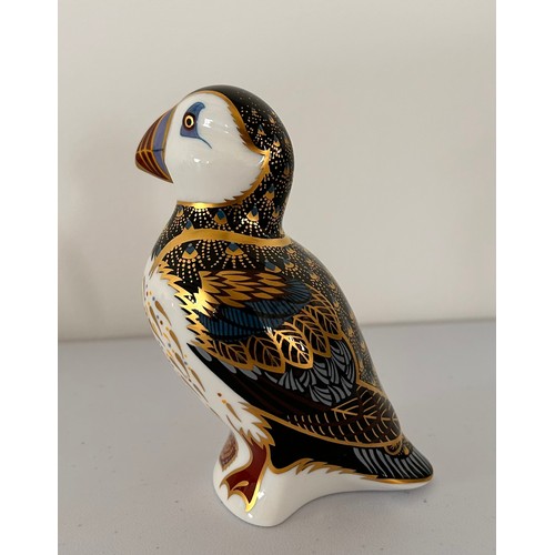 338 - Royal Crown Derby Imari Puffin Peperweight 12.5cm tall