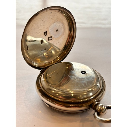 253 - A Silver Open Face Pocket Watch, signed Heys & Co, Coventry.  Hallmark Chester 1892